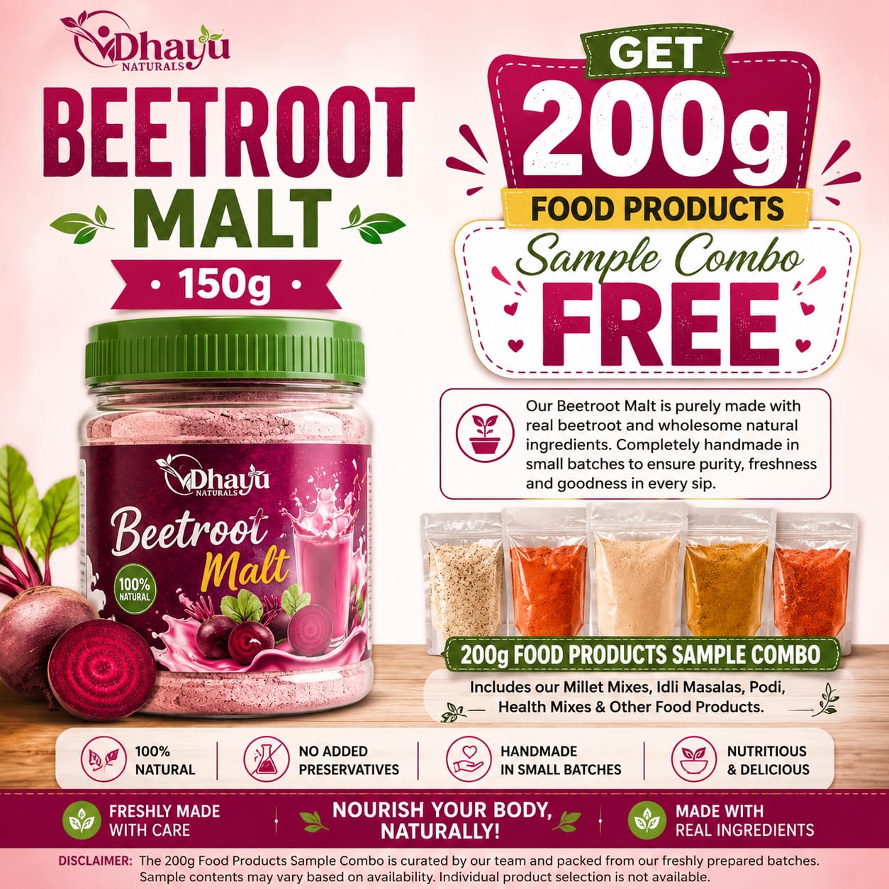 Beetroot Malt 150 g & 200 G Food products Free Samples