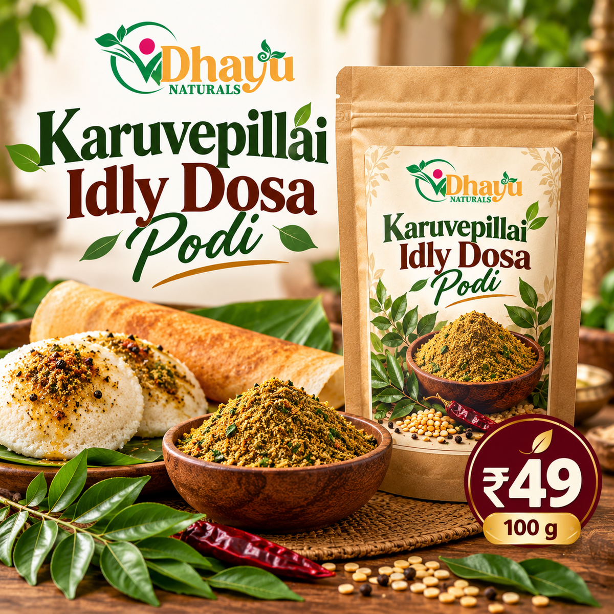 Karuvepillai Idly Dosa Podi