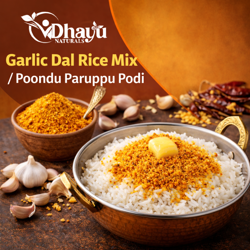 Garlic Paruppu Podi/Garlic Dal rice mix