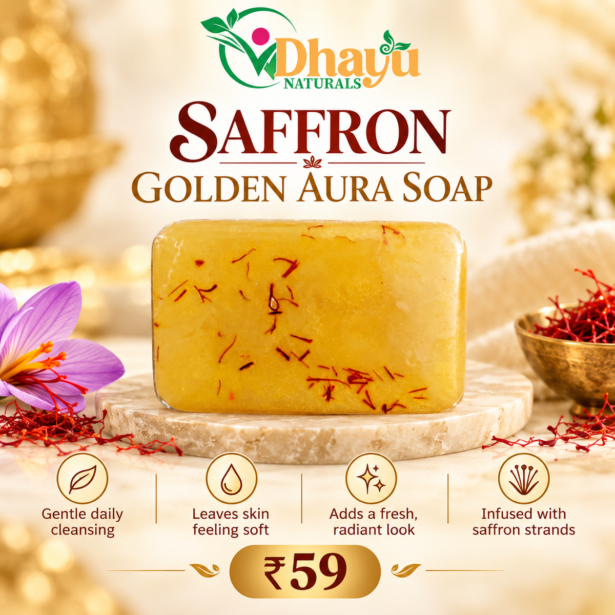 Saffron Golden Aura Soap